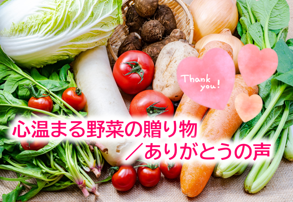 心温まる野菜の贈り物/ありがとうの声
